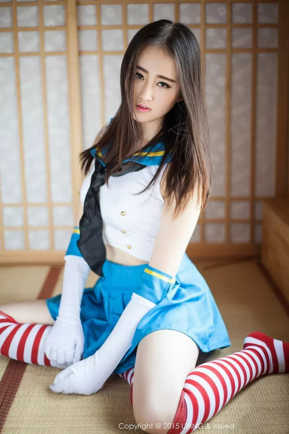 [UXING优星馆]Vol.005_新人嫩模Romi王朝朝蓝色妖姬性感比基尼秀豪乳写真62P