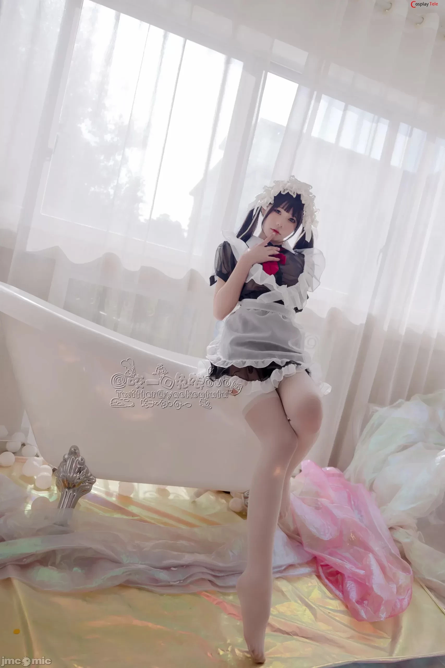 咬一口兔娘ovo [Yaokoututu] – Maid black and white [56P]