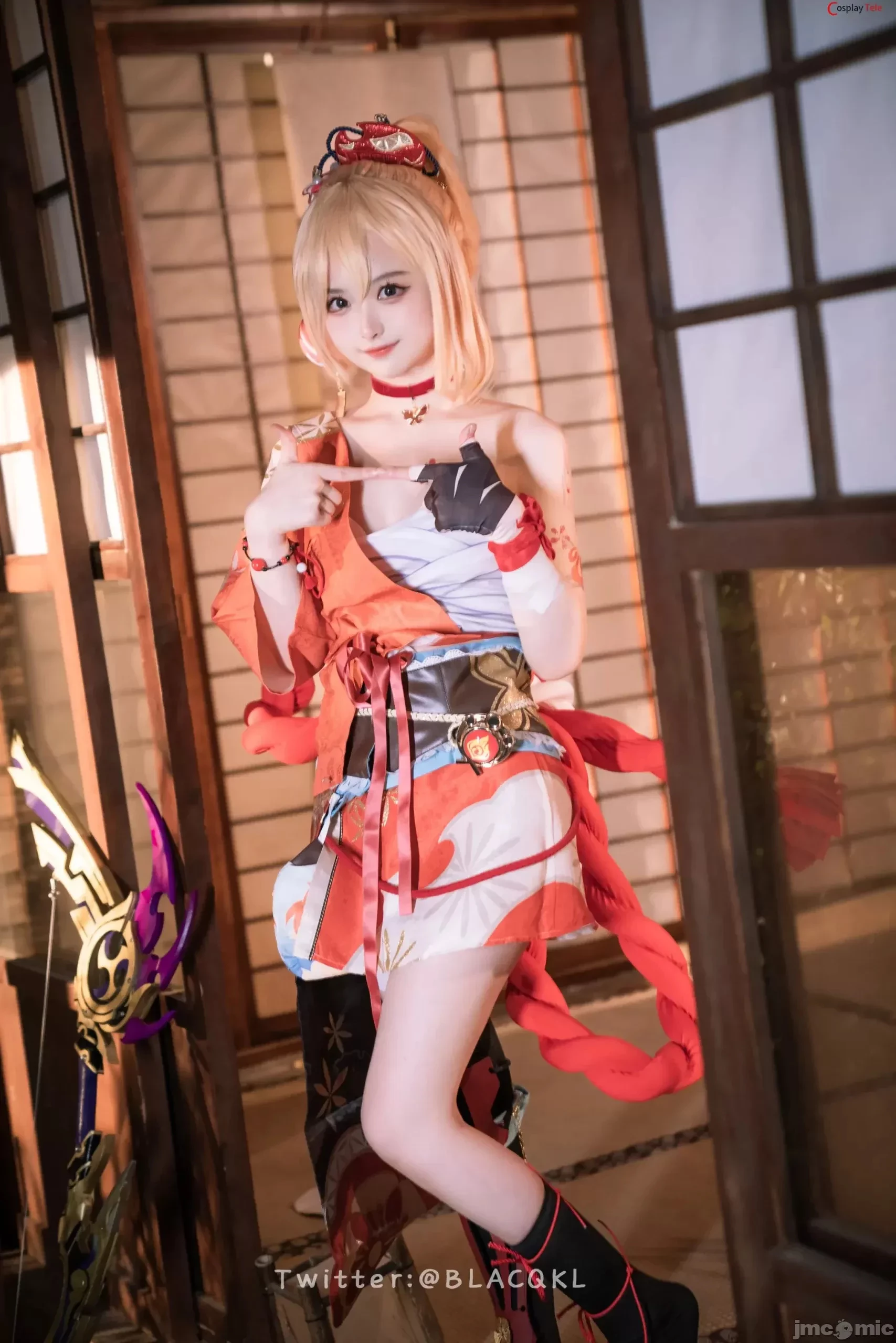 Blacqkl [白莉爱吃巧克力] cosplay Yoimiya – Genshin Impact [92P]