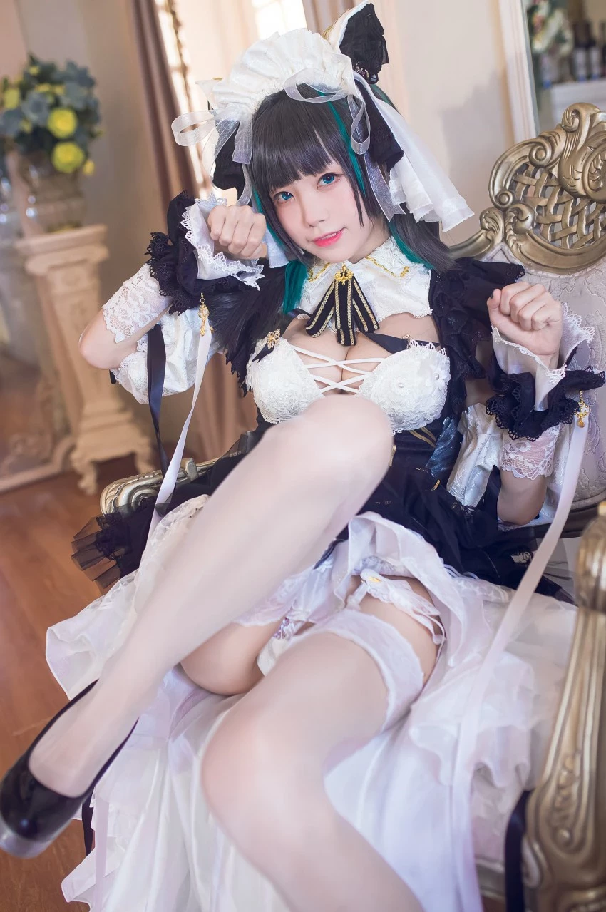 coser水淼aqua碧藍航線柴郡美腿Cosplay誘惑美圖 [9P]