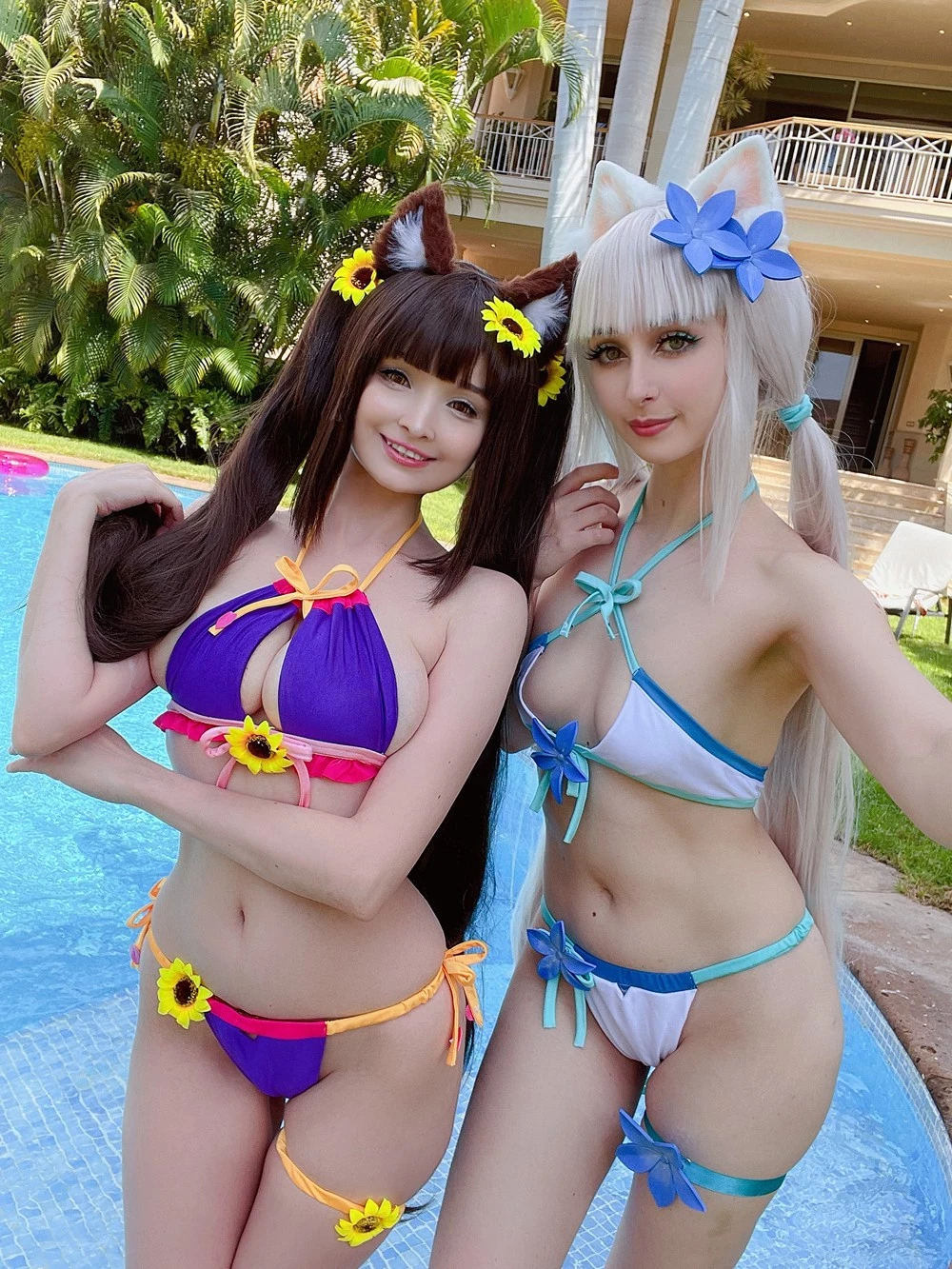 Hidori Rose & Gumiho - Nekopara Chocola x Vanilla swimsuit collab