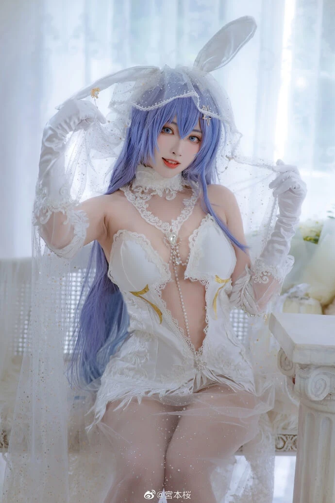 碧藍航線新澤西[花園]-白雪之儀 婚紗花嫁cos cn宮本桜 [12P]