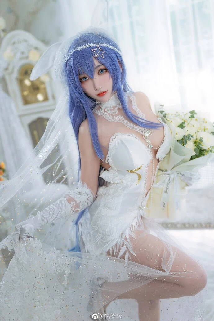 碧藍航線新澤西[花園]-白雪之儀 婚紗花嫁cos cn宮本桜 [12P]