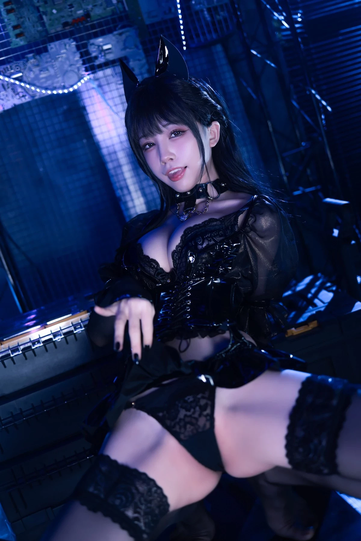 水淼aqua Cosplay 貓咪女郎 黑色貓貓