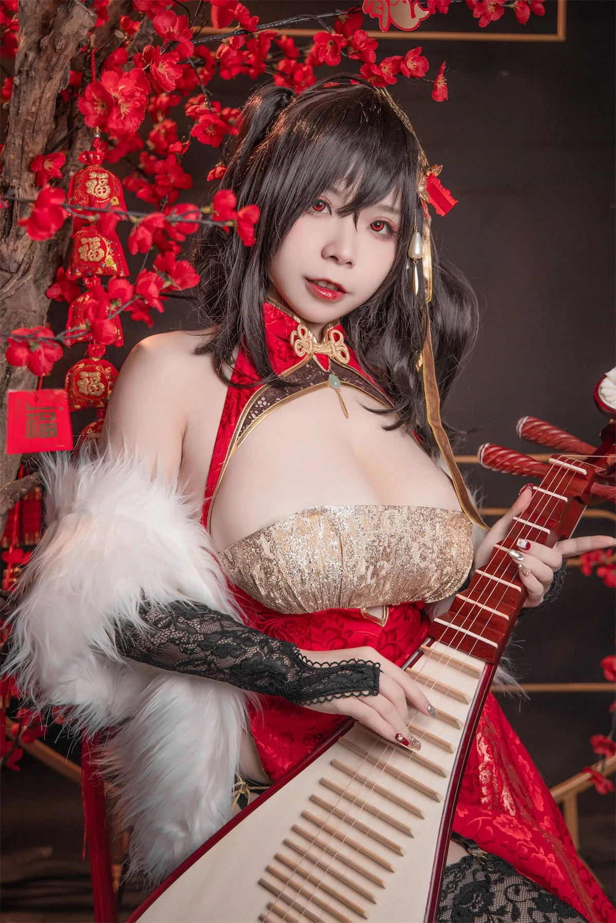 Cosplay 自閉顏球球 無顏小天使wy 碧藍航線 大鳳紅旗袍