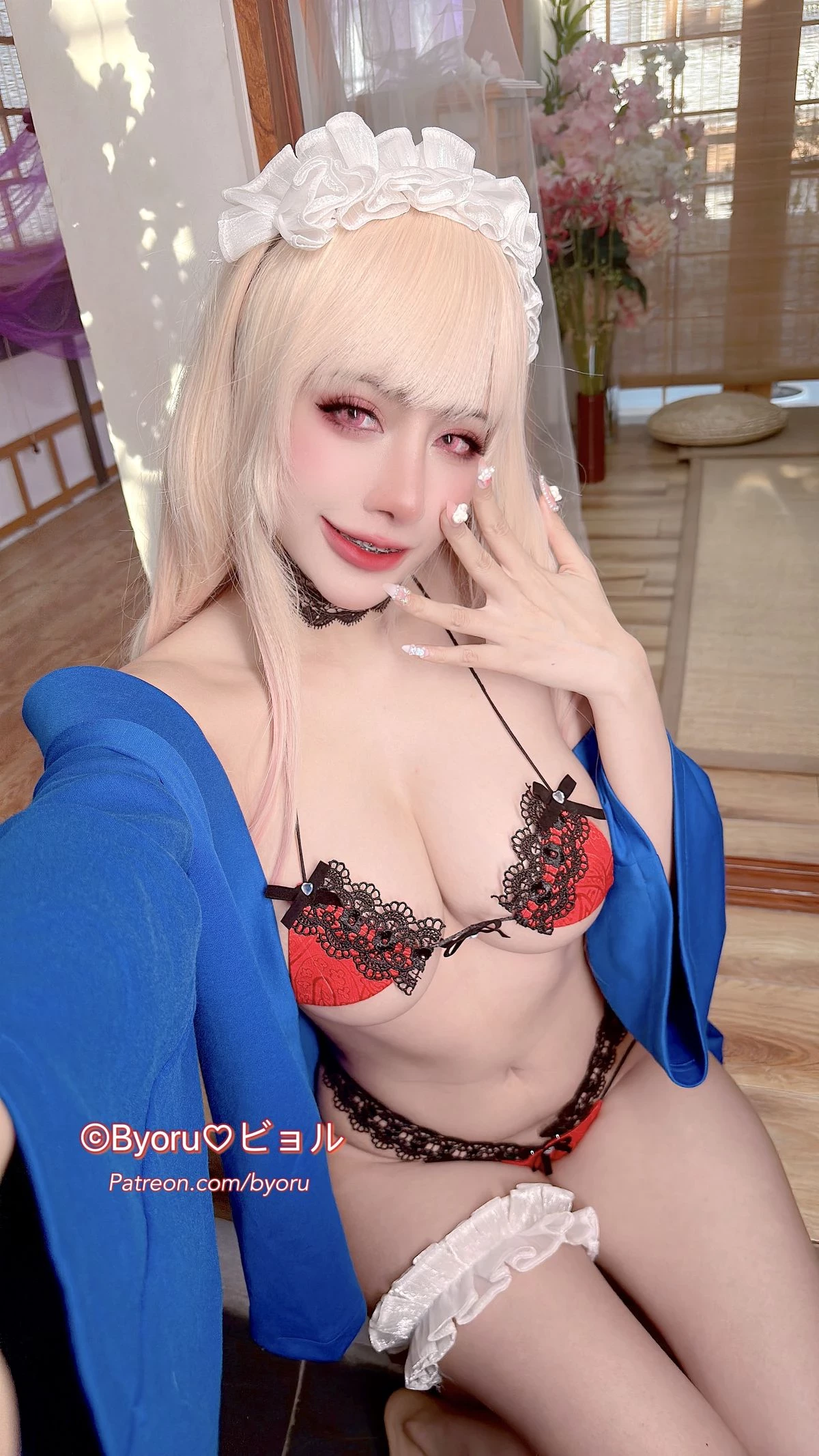 Cosplay 日本性感蘿莉Byoru Marin Red Lingerie