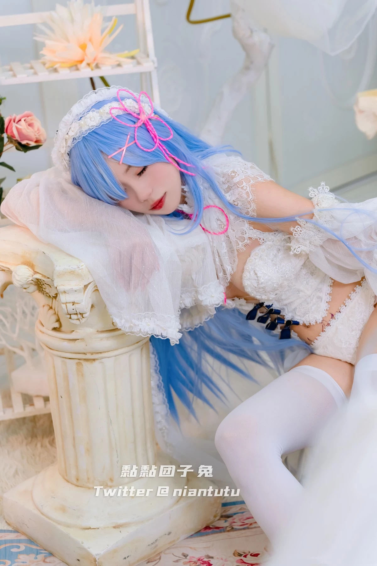 Cosplay 黏黏糰子兔 長發蕾姆