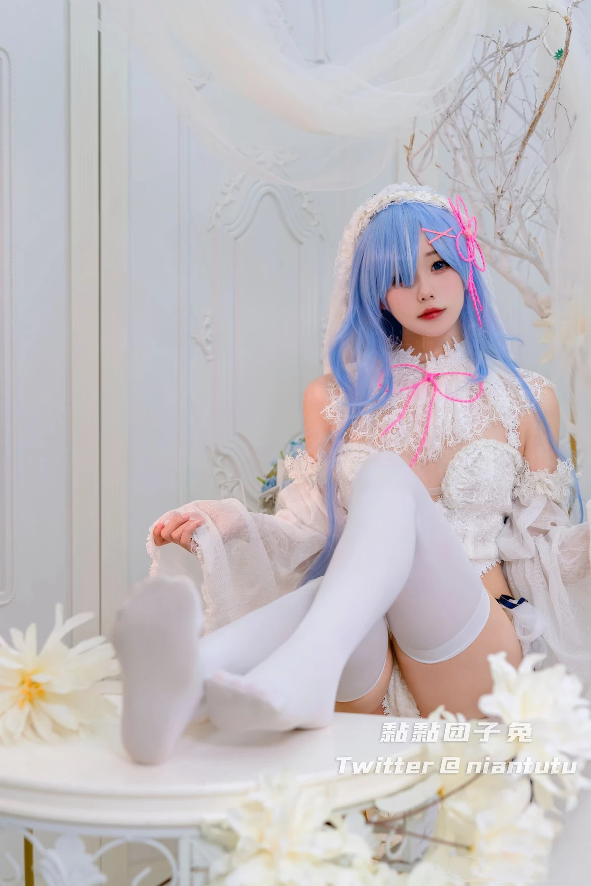 Cosplay 黏黏糰子兔 長發蕾姆