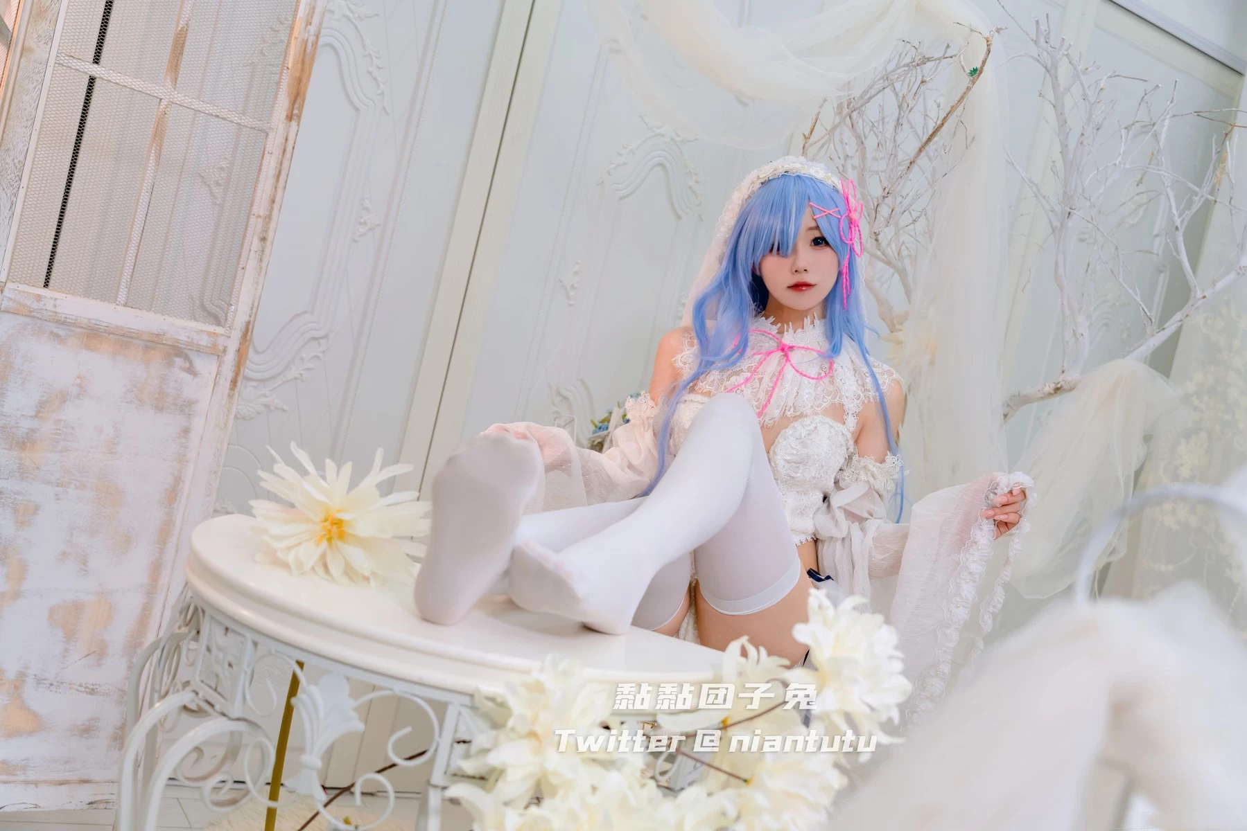 Cosplay 黏黏糰子兔 長發蕾姆