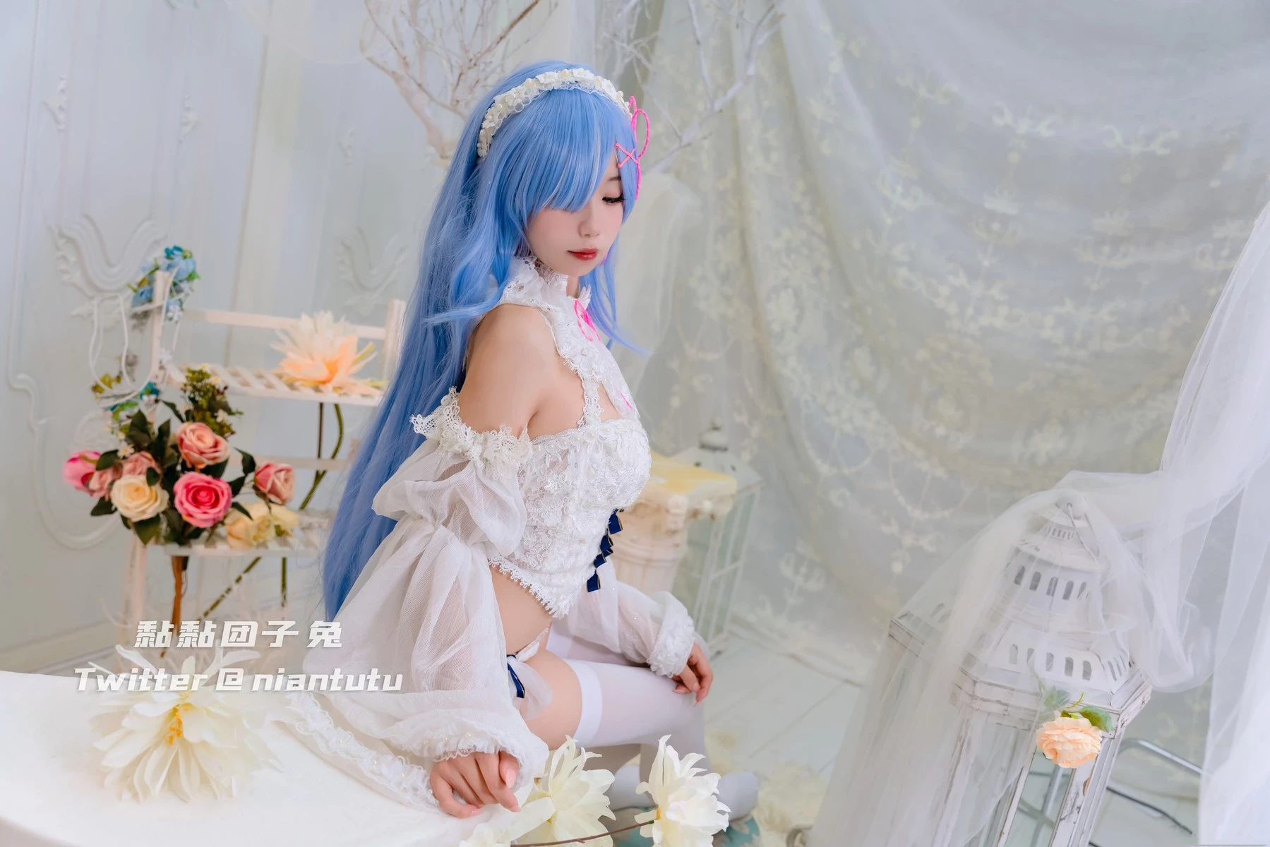 Cosplay 黏黏糰子兔 長發蕾姆