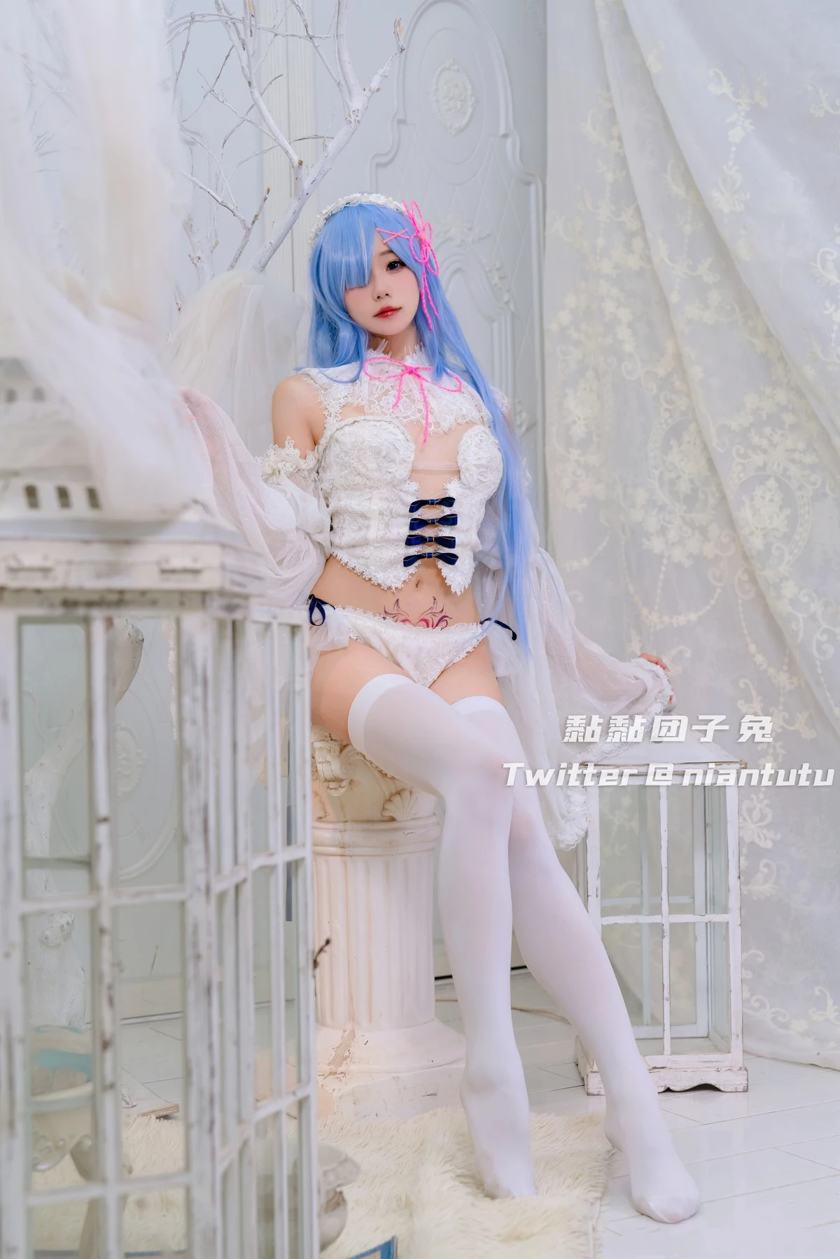 Cosplay 黏黏糰子兔 長發蕾姆