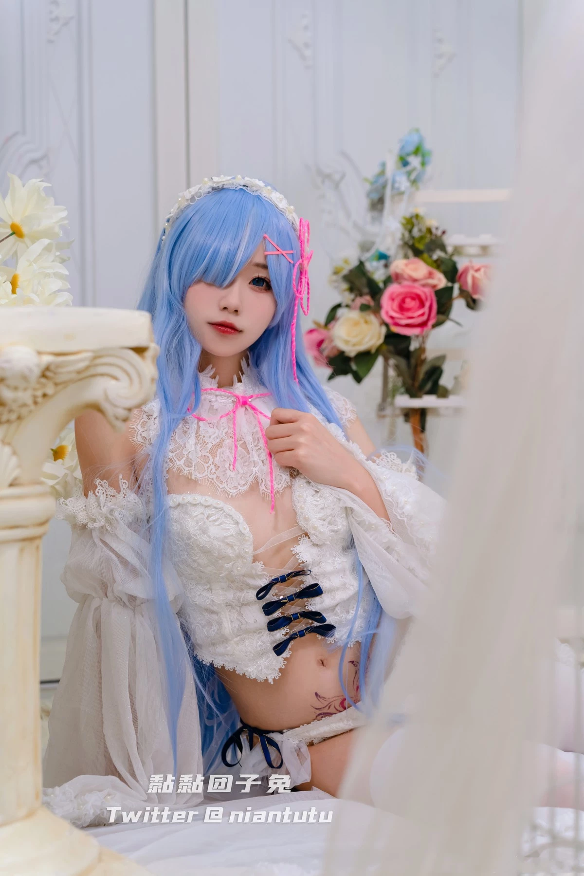 Cosplay 黏黏糰子兔 長發蕾姆