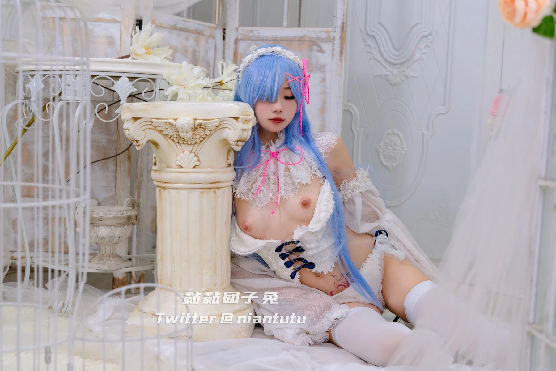 Cosplay 黏黏糰子兔 長發蕾姆