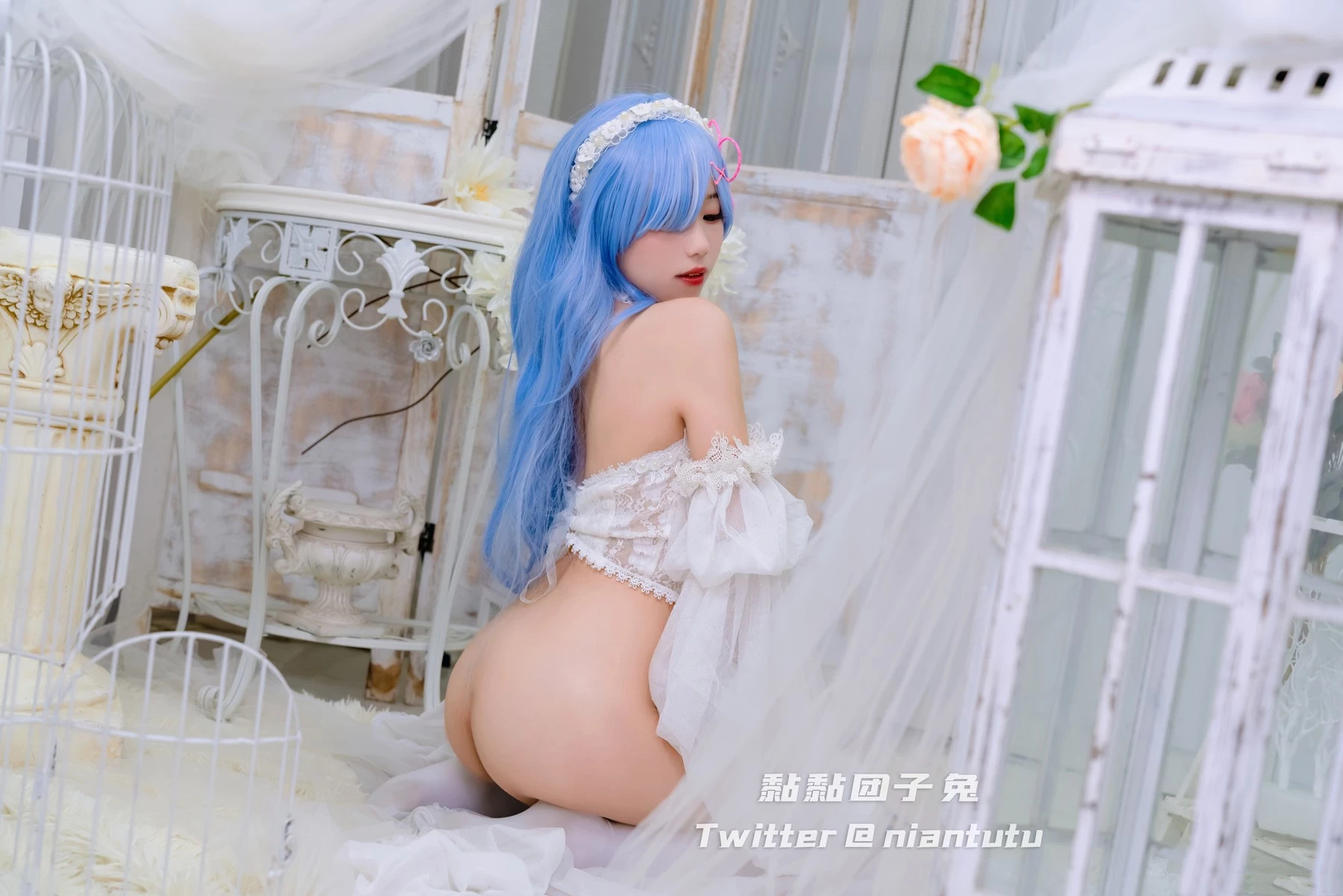 Cosplay 黏黏糰子兔 長發蕾姆