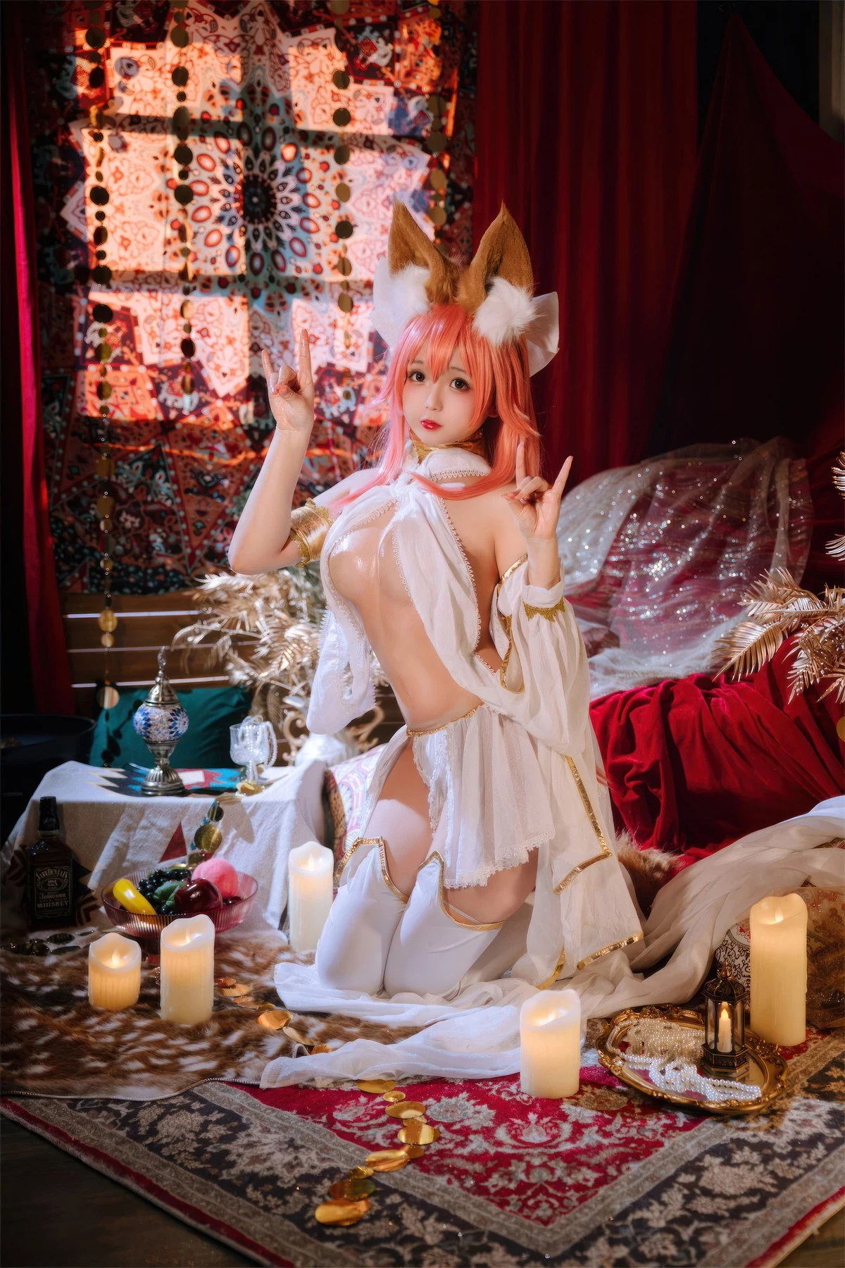 Cosplay Rinaijiao日奈嬌 玉藻前舞娘 塗油 Set.02