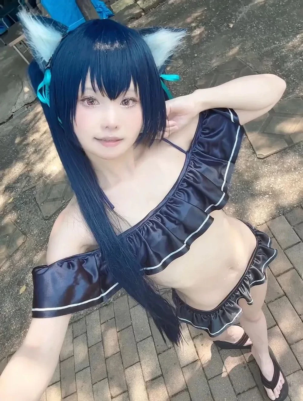 kurumi_cos Serika swimsuit