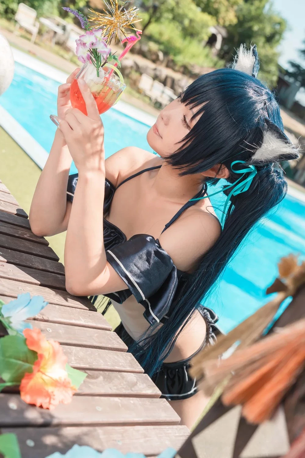 kurumi_cos Serika swimsuit